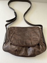 Coccinelle Brown Textured Distressed Leather Flap Hobo Shoulder Handbag - $49.50