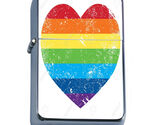 Rainbow Heart Em1 Flip Top Oil Lighter Wind Resistant - $14.80