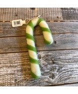 Soft Fabric Candy Cane Ornament Green And White - $25.38 CAD