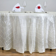 Ivory Pintuck 120&quot;&quot; Round Tablecloth Wedding Party Home Kitchen Supplies Sale Gi - £30.65 GBP