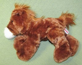 Aurora 13&quot; Horse Flopsie Plush Pony Stuffed Animal Soft Brown Tan Toy White Face - £10.79 GBP