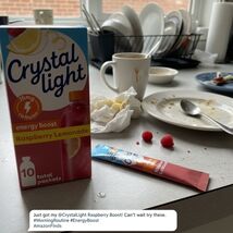 Crystal Light Energy Boost Raspberry Lemonade, 10 ct On-the-Go Packets - $9.24 CAD