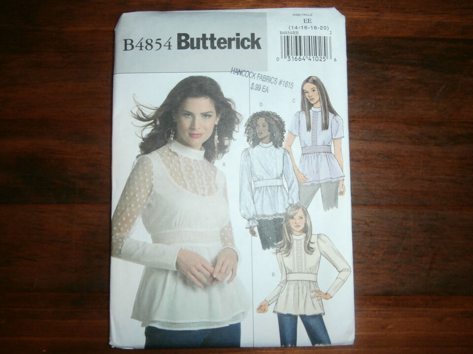 Butterick 4854 Size 14-20 Misses' Miss Petite Blouse - £10.27 GBP