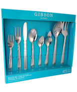 Gibson Home Astonshire 45 Piece Stainless Steel Tumble Finish Flatware Set - £54.38 GBP