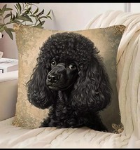 French Poodle  Linen Pillow Cover - $13.00