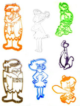 Flintstones Cartoon Characters Stone Age Set Of 7 Cookie Cutters USA PR1175 - £16.71 GBP