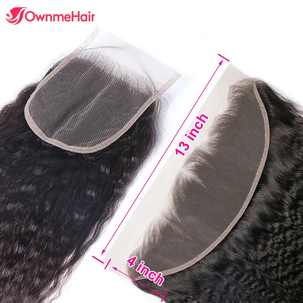 Yaki 4x4 13x4 Lace Frontal Only Brazilian Remy Hair Pre Plucked With Baby Hair - £26.27 GBP+