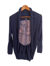Knitted &amp; Knotted Blue/Pink Open Front Cardigan Sweater Women&#39;s Size S - £11.27 GBP
