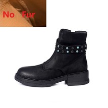 Round Toe Warm Short  Boots With Zippers Ladies Winter Boots Retro ShoeA... - £129.47 GBP