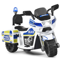6V Kids Ride On Police Motorcycle Trike 3-Wheel w/ Headlight and Flashing Siren - £161.46 GBP