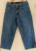 Vintage Levis Jeans Men&#39;s 31 x 28 Blue Silvertab Husky Baggy Wide Leg Y2K U4 - £28.37 GBP