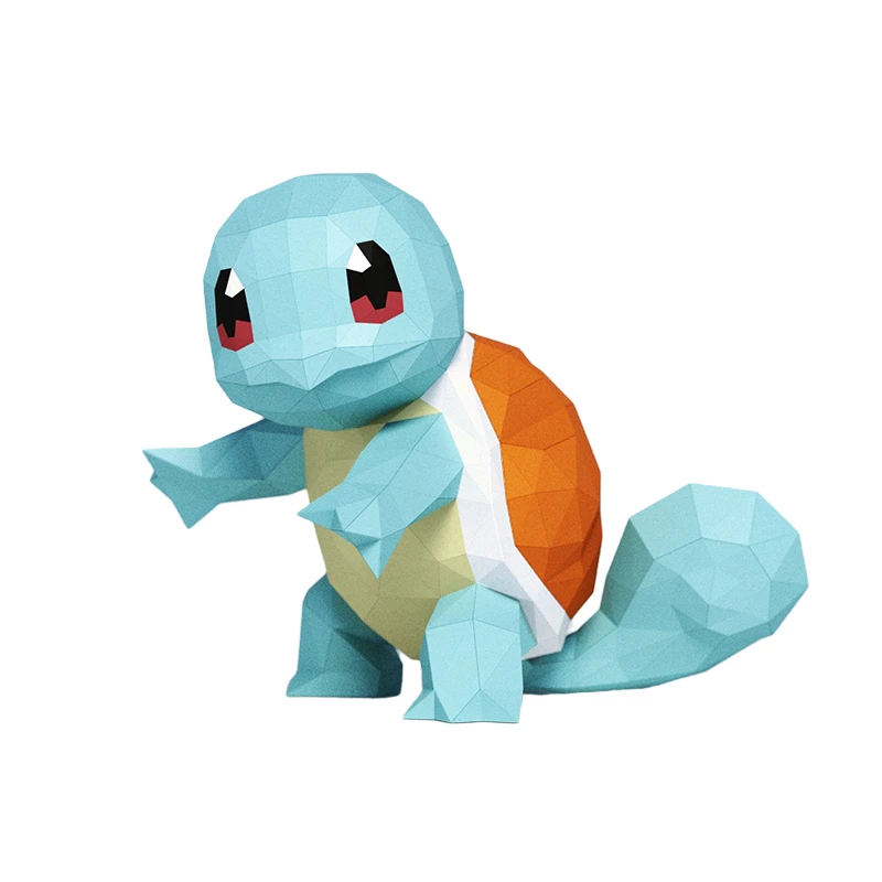 Kawaii Pokemon Squirtle Diy 3D Handmade Paper Art Anime Cute Peripheral Paper - £26.58 GBP