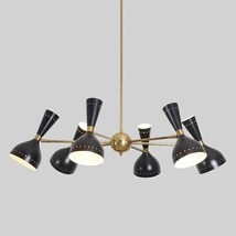 Mid Century Modern Stilnovo Style 6 Arms Modern Brass Sputnik Chandelier Fixture - £349.66 GBP