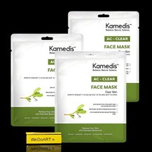 Kamedis -AC - Clear Face Mask - Deep Cleansing Cloth Mask | Pack Of 3 Masks - £36.19 GBP
