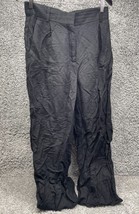 Womens H&amp;M Casual Straight Leg Trousers Pants Black Size 10 Pockets Flat Front - £12.80 GBP