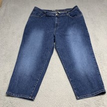 St. John&#39;s Bay Women&#39;s Plus Size 20W Blue Cropped Dark Wash Stretch Dress Jeans - £7.47 GBP