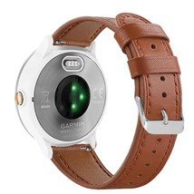 For Garmin Vivoactive 3/ Venu Sq / Venu 2 Plus Watch Band,20Mm Genuine Leather Q - £22.37 GBP