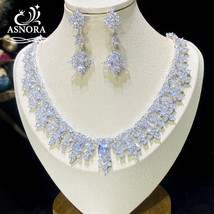 New 2PCS White Transparent  CZ Luxury African Jewelry Set For Women Wedding Part - £75.93 GBP