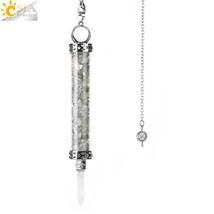 CSJA Wishing Bottle Pendulum for Divination Crystal Stone Pendant Dowsing Pendul - £14.26 GBP