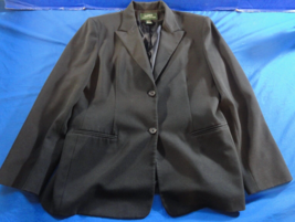 2 Button RALPH LAUREN POLO Designer Suit BUSINESS WORK Jacket BLACK WOME... - $30.59
