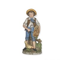 Vintage Homco Figurine Boy Harvester Bisque Porcelain #8881 - £5.11 GBP