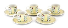 VILLEROY &amp; BOCH GERMANY &quot;VIRGINIA&quot; SET OF 5 FLAT TEA CUPS &amp; SAUCERS - £47.78 GBP