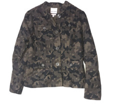 Sequin Hearts Camo Utility Jacket Womens Top Short Size Medium - £17.44 GBP