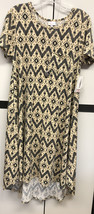 NWT 2.0 Stunning LuLaRoe Small Tan &amp; Black Aztec Tribal Carly Swing Dress - £37.97 GBP