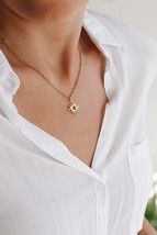 Gold sun necklace for women, stainless steel chain necklace, valentines day gift - £16.78 GBP