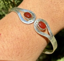 925 Sterling Silver Plated Natural CARNELIAN Cuff Bangle, Bracelet Jewelry 3 - £14.13 GBP