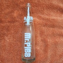 Vintage Mr. Pibb Bottle Pop Soda Clear Glass White Labeling 10 Fl Oz (Em... - $9.49