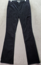 LOFT Pants Women Size 4 Black Corduroy Pocket Cotton Flat Front Mini Bootcut Leg - £17.30 GBP