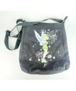 Disney Parks Tinker Bell Bag Tote Bag Lined Canvas Zip Crossbody Black - $20.44 CAD