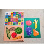 Lot Of 3 Vintage Toddler Puzzles Playskool Judy Instructo Wooden Preschool - $39.59