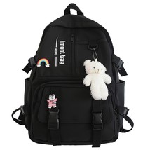 Cute Girl White Waterproof Backpack Nylon Ladies School Bag Kawaii Female Laptop - £34.81 GBP