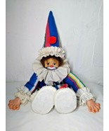 Clown Doll/Figure Striped Outfit Floppy Legs - Adorable! Circus approx. 16&quot; - £15.88 GBP
