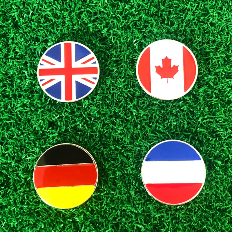  diameter magnetic golf hat clip with emaed metal golf ball marker national flag france thumb200