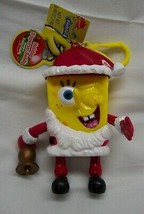 Santa Spongebob Squarepants 4&quot; Plastic Keychain Clip Candy Holder Ornament - £11.68 GBP