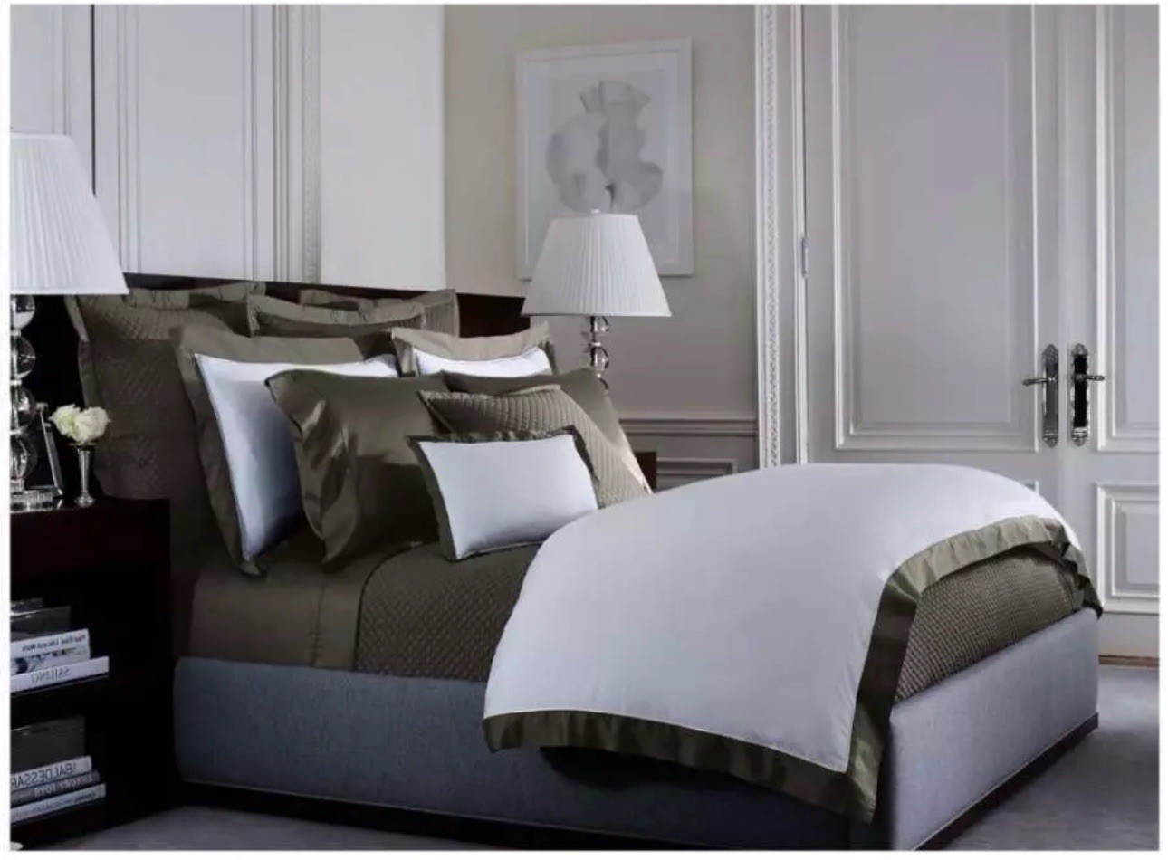 Ralph Lauren &quot;LANGDON SATEEN TWEED GREEN” 2pc  STANDARD  PILLOWCASES PRE... - £52.20 GBP