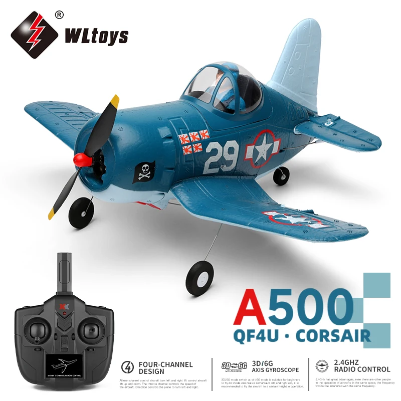 WLtoys A500 2.4G RC Plane 4Channels Remote Control Flying Model Glider Airplane - $104.75