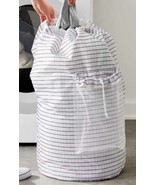 ROOM ESSENTIALS ~ Backpack Laundry Bag ~ Adjustable Straps ~ GRID PATTERN - £18.28 GBP