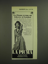 1974 La Piuma Liberty of London Dress Advertisement - £14.74 GBP