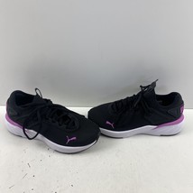 PUMA Soft Foam Black/Purple Lace Up Low Top Running Sneakers Women’s Size 7 - £27.31 GBP