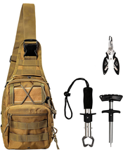Fishing Backpack With Fish Lip Gripper, Fishing Pliers Hook Remover   - $38.50