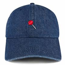 Trendy Apparel Shop Lollipop Patch Unstructured Denim Baseball Cap - Dark Blue - £15.80 GBP