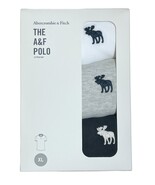 Abercrombie Fitch Men XL White/Grey/Black Moose Icon Stretch Polo Shirt ... - $1,323.31 MXN