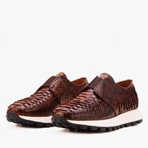 The Obsidian Tan Python Leather Men Sneaker image 2