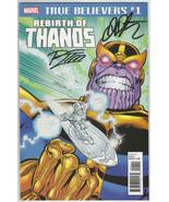 Jim Starlin &amp; Ron Lim SIGNED Rebirth of Thanos True Believes 1 Silver Su... - $753.70 MXN