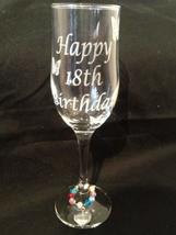 Chichi Gifts Happy (Age) Birthday Champagne Glass Flute with Butterflies (55th) - £12.77 GBP