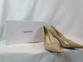 NIB Alfani Step Flex Solid Tan Glossed Pump Pointed Toe High Heel SZ 6M - $50.34